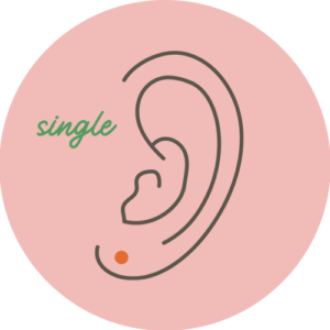 Placement for a single lobe piercing option at EverJoy Jewelry.
